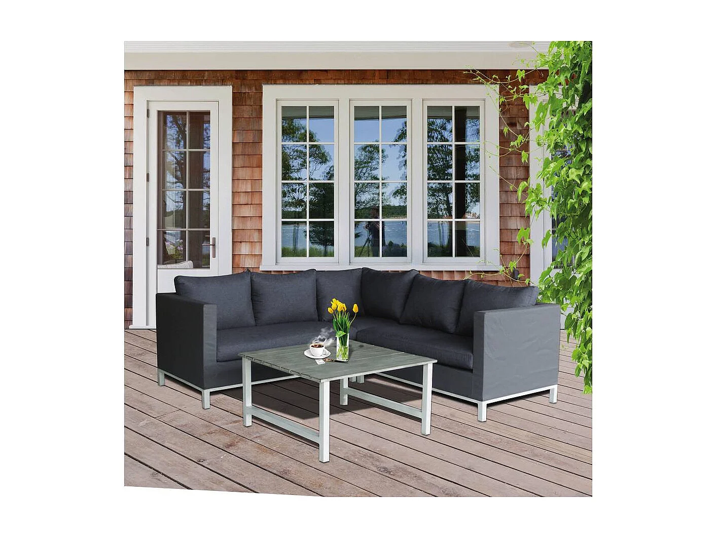 Salon de jardin en aluminium "Turin" - Phoenix - Gris