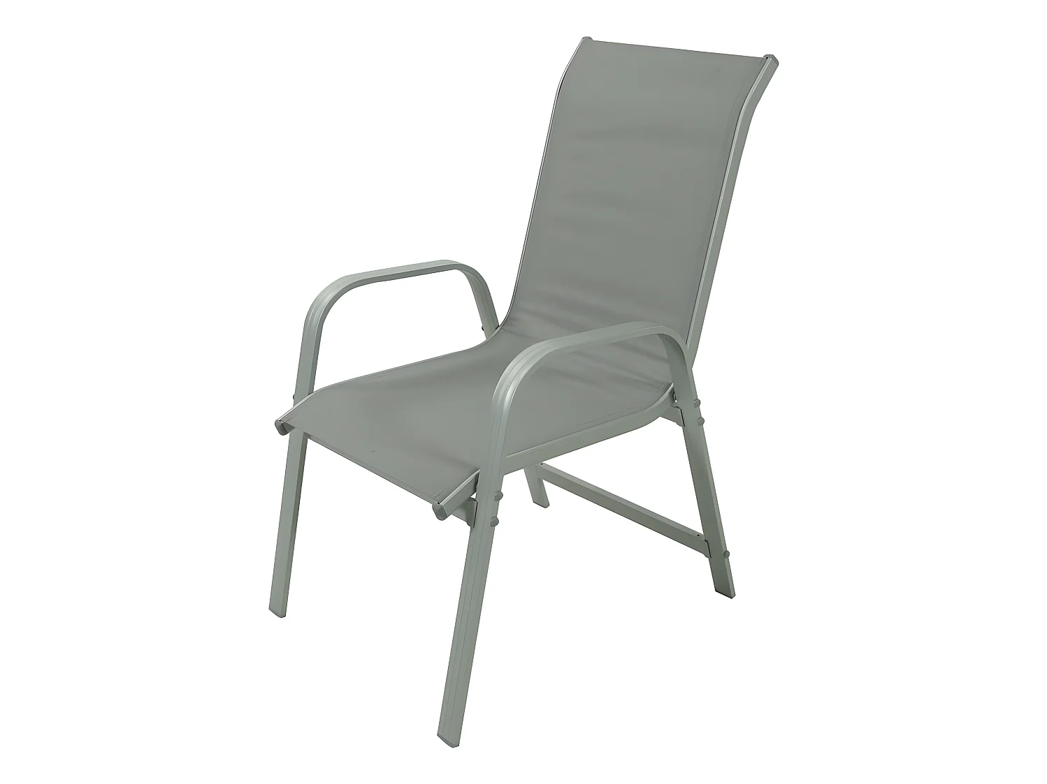 Salon de jardin textilène "cordoba + Porto" 6 personnes gris clair