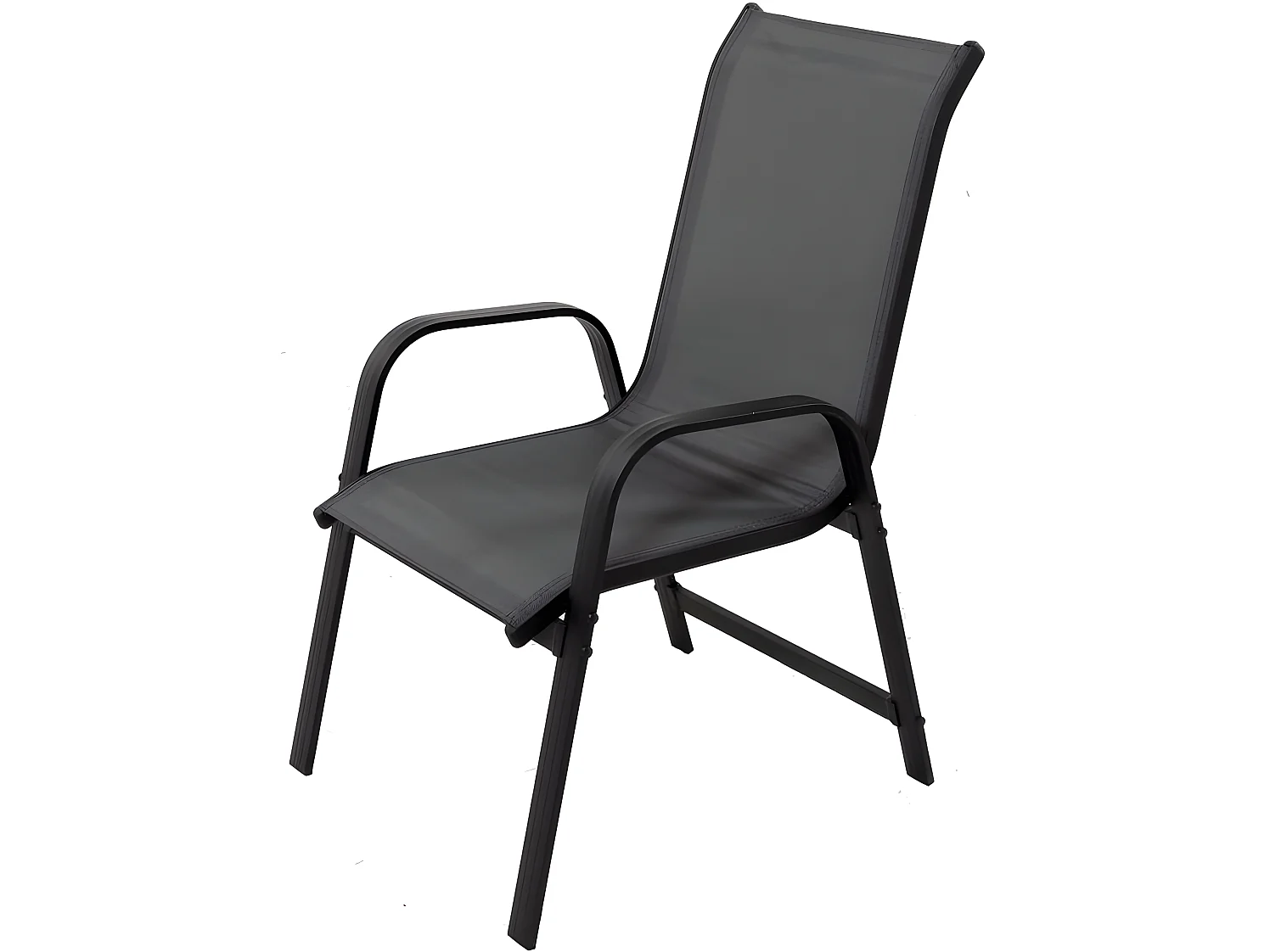 Salon de jardin textilène "cordoba + Porto" 6 personnes gris foncé