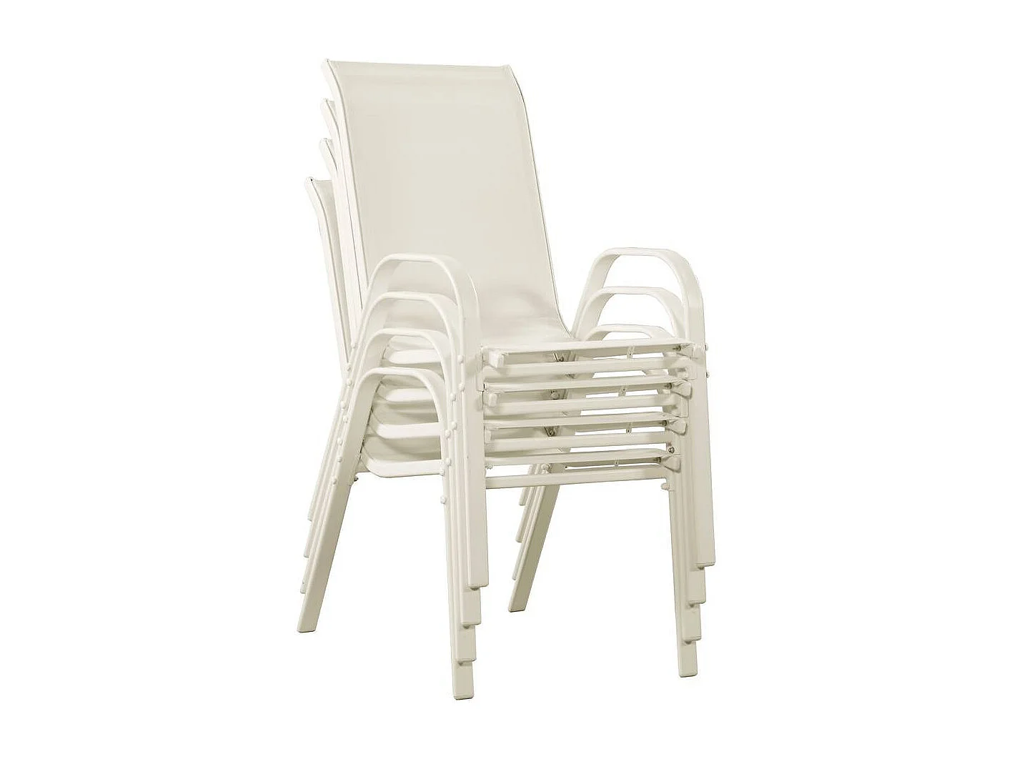 Table et chaises de jardin en textilène "Cordoba" - Phoenix - 6 places - Ecru