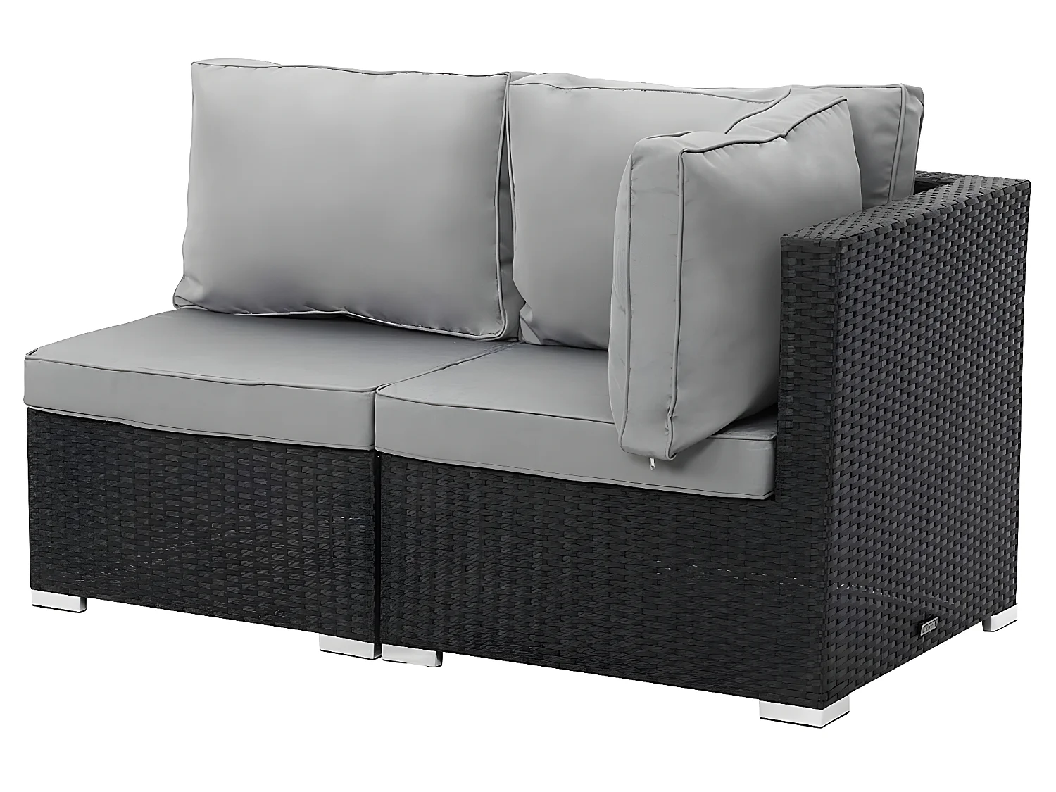 Salon jardin méridienne 2 pcs "Ibiza" - Atlanta - Noir