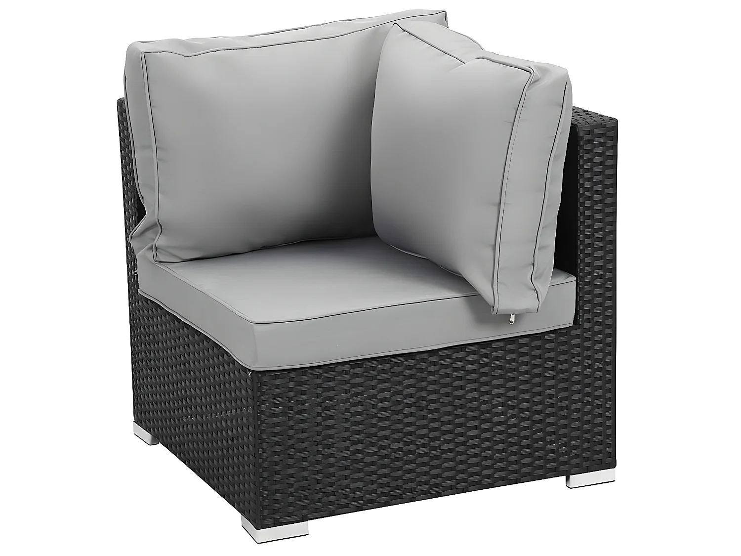 Salon jardin méridienne 2 pcs "Ibiza" - Atlanta - Noir