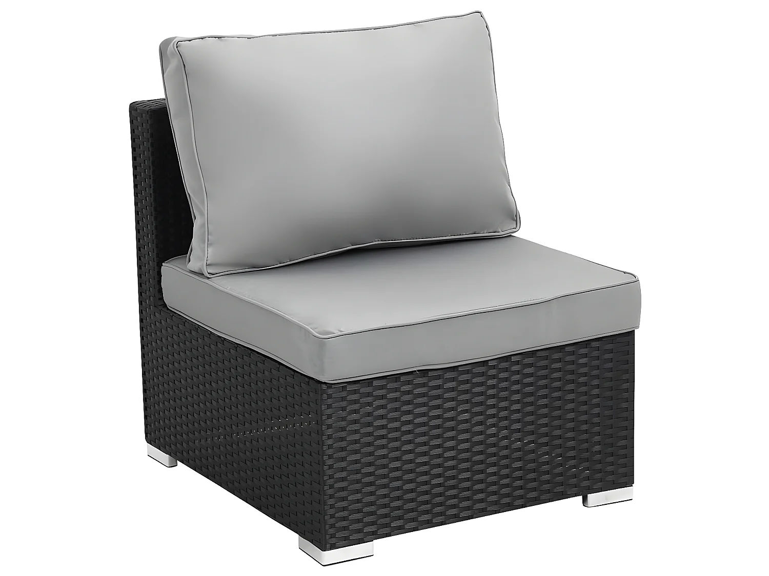 Salon jardin méridienne 2 pcs "Ibiza" - Atlanta - Noir