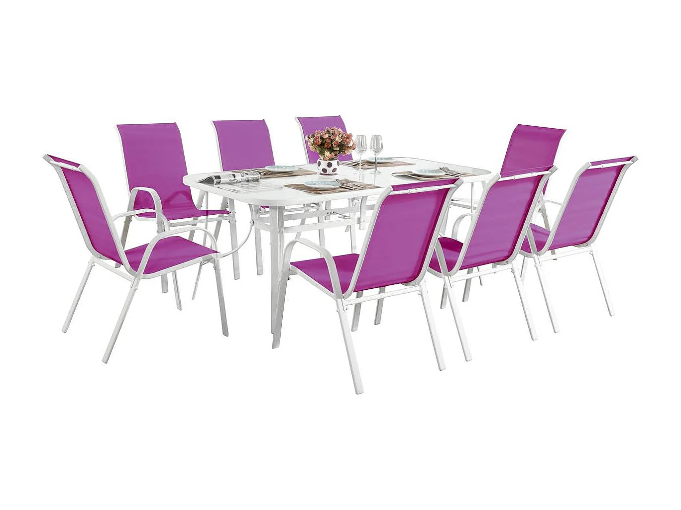 Salotto da giardino in textilene "Cordoba  XL 180" - Phoenix - Fuxia