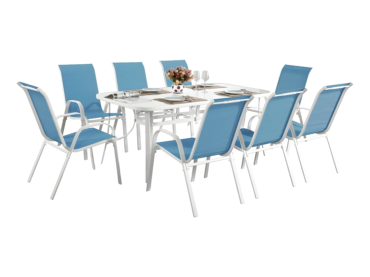 Salon de jardin "Cordoba XL 180" - Phoenix - Bleu