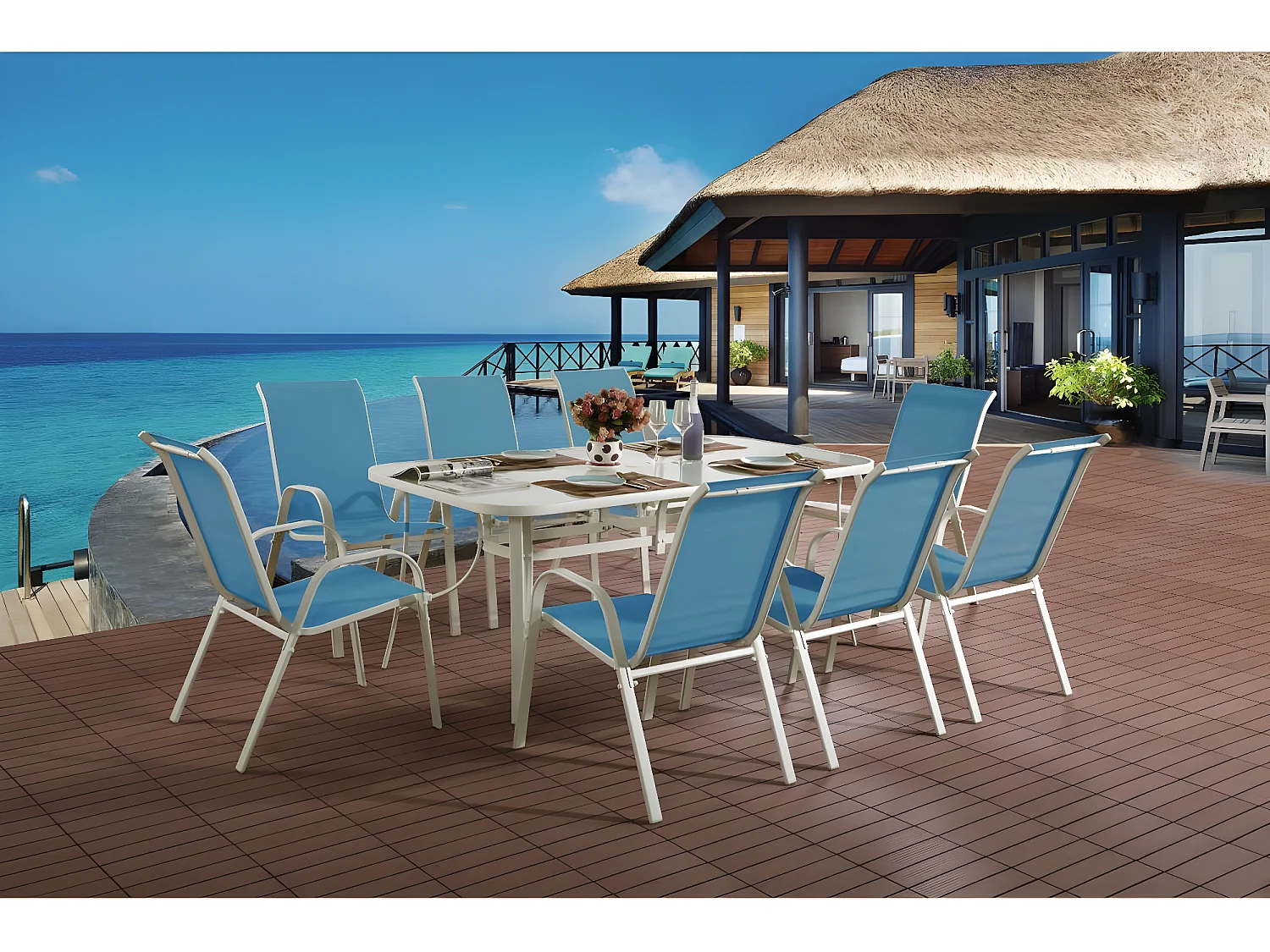 Salon ogrodowy "Cordoba XL180" - Phoenix - Niebieski