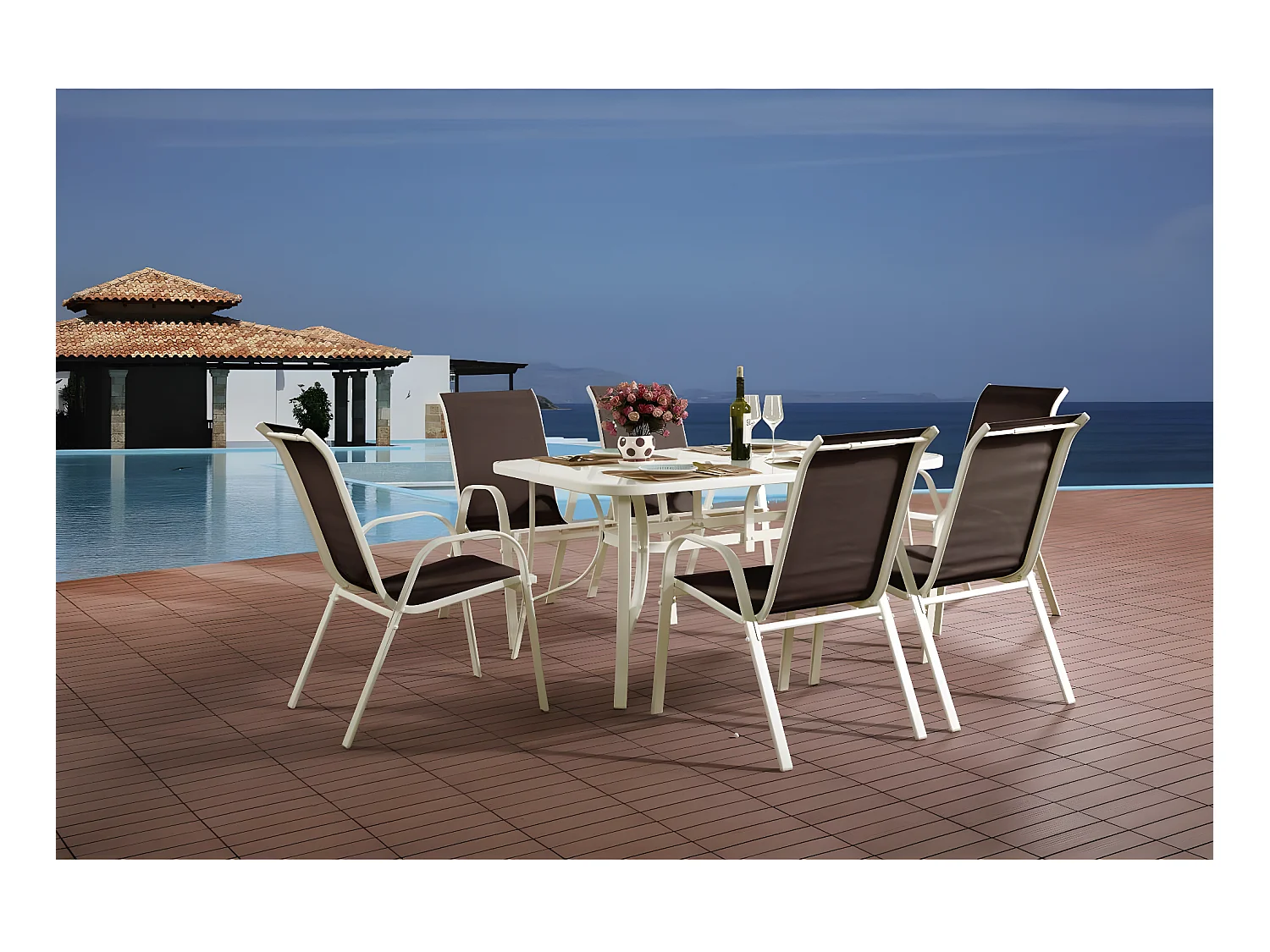 Salon de jardin en textilène "Cordoba" - Phoenix - Taupe