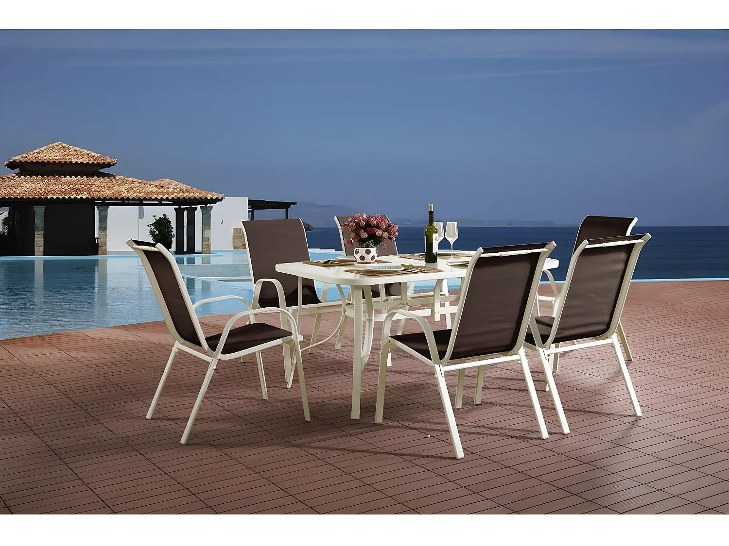 Salon de jardin en textilène "Cordoba" - Phoenix - Taupe