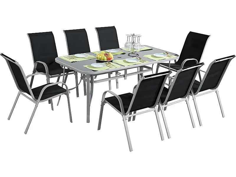 Salon de jardin "Cordoba XL 180" - Phoenix - Noir