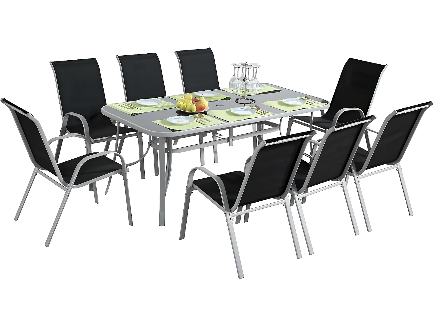 Salon de jardin "Cordoba XL 180" - Phoenix - Noir