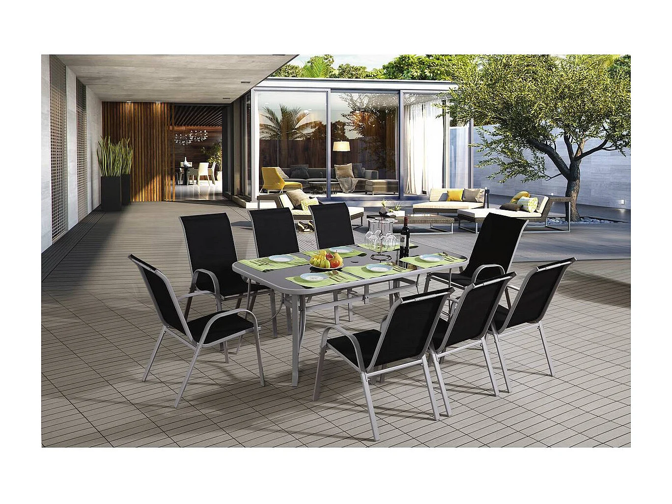 Mobili da giardino "Cordoba XL 180" - Phoenix - Nero