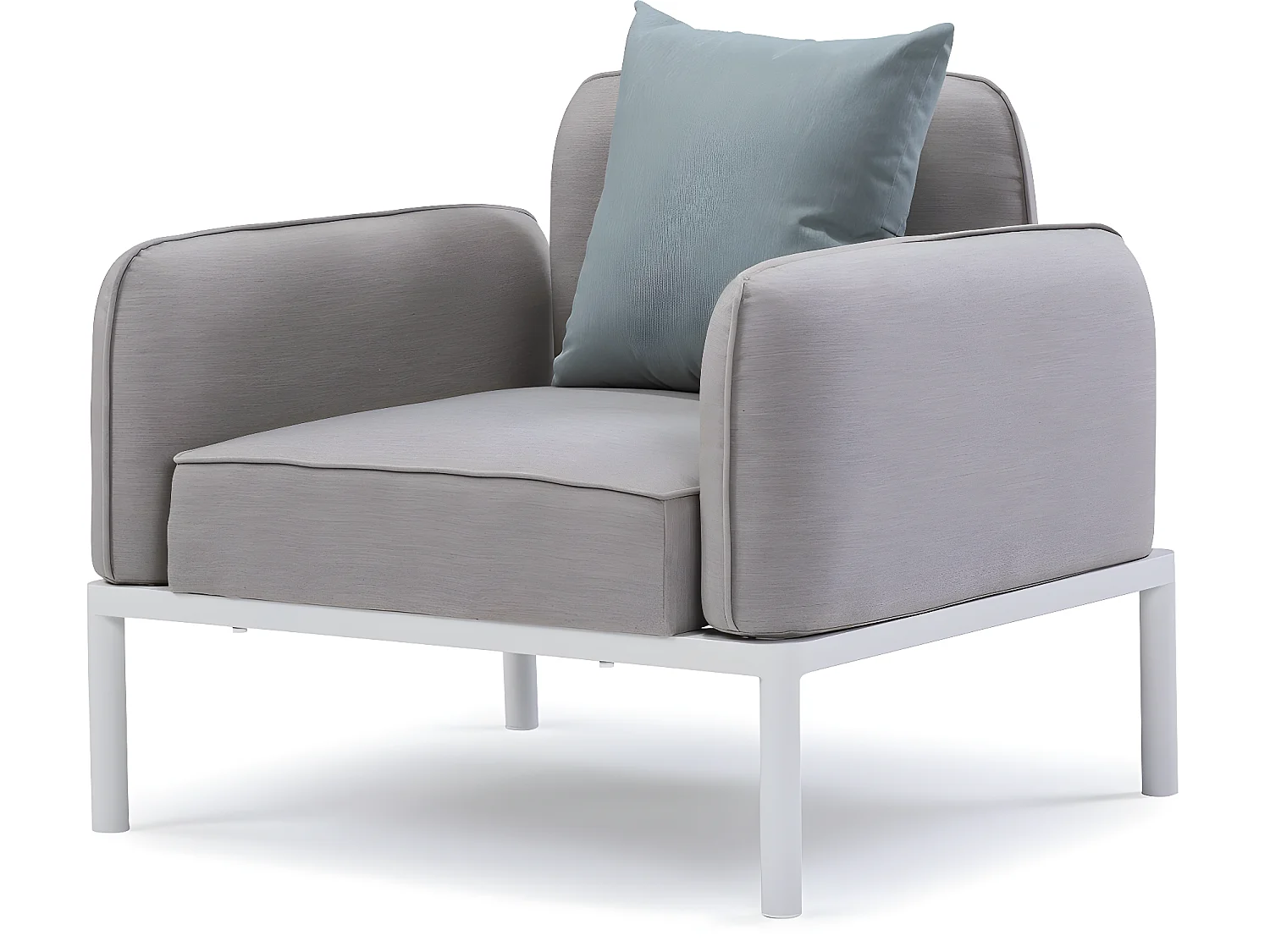 Gartenlounge aus Stoff "Sevilla" - 2 Sessel + 2 Couchtische - Grau