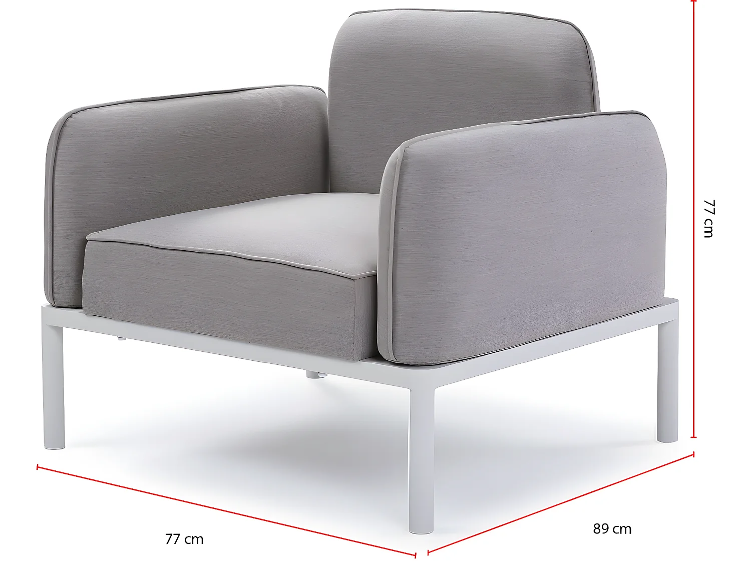 Gartenlounge aus Stoff "Sevilla" - 2 Sessel + 2 Couchtische - Grau