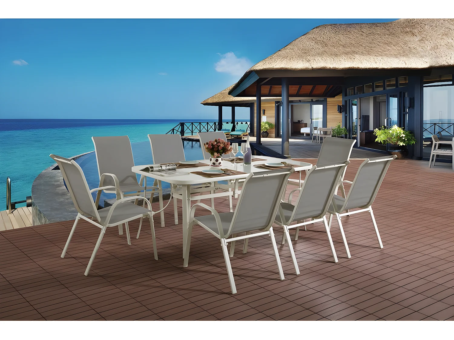 Móveis de jardim "Cordoba XL 180" - Phoenix - Cinza