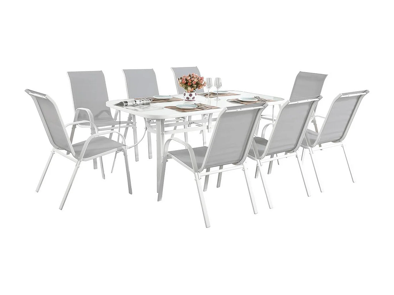 Salon de jardin "Cordoba XL 180" - Phoenix - Gris