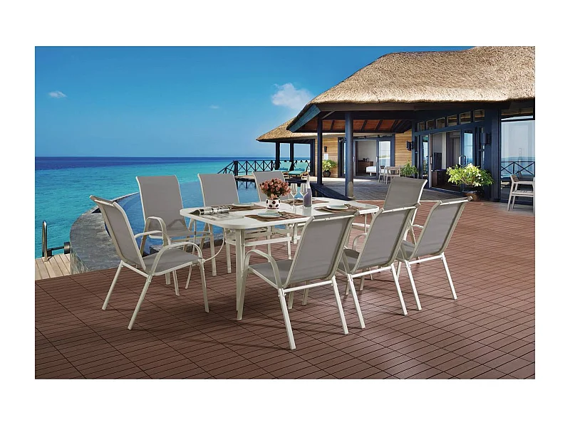 Salon de jardin "Cordoba XL 180" - Phoenix - Gris