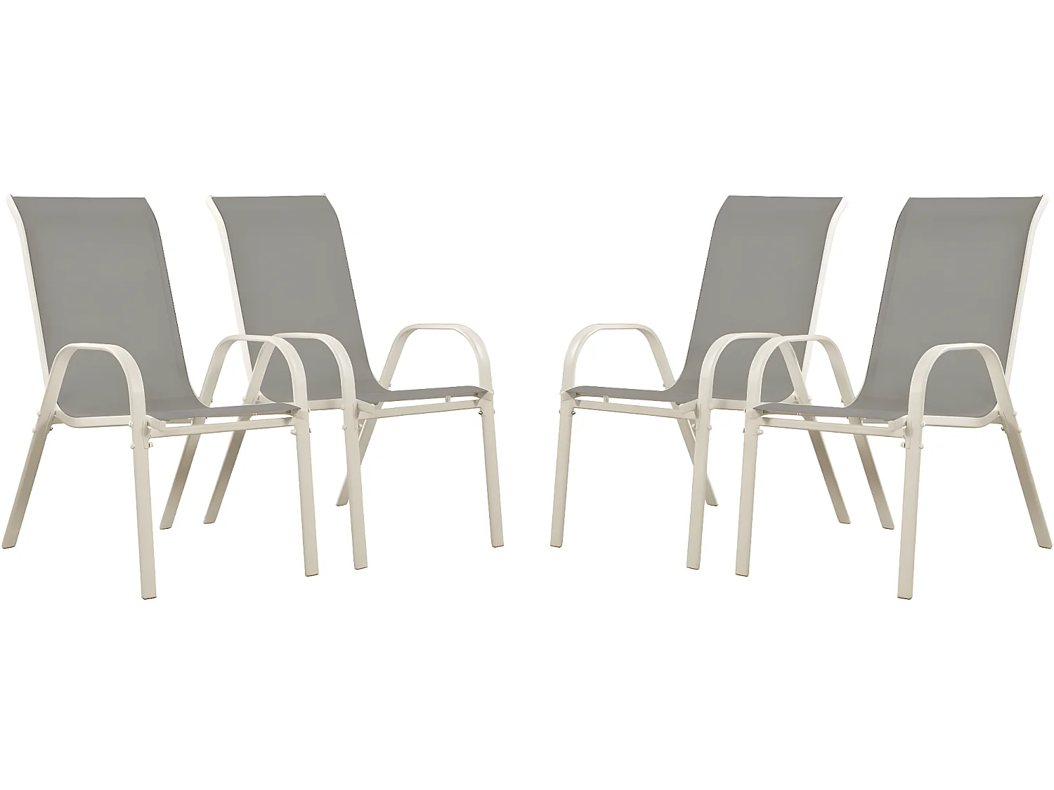 Salon de jardin en textilène "Cordoba" - Phoenix - 6  places - Gris