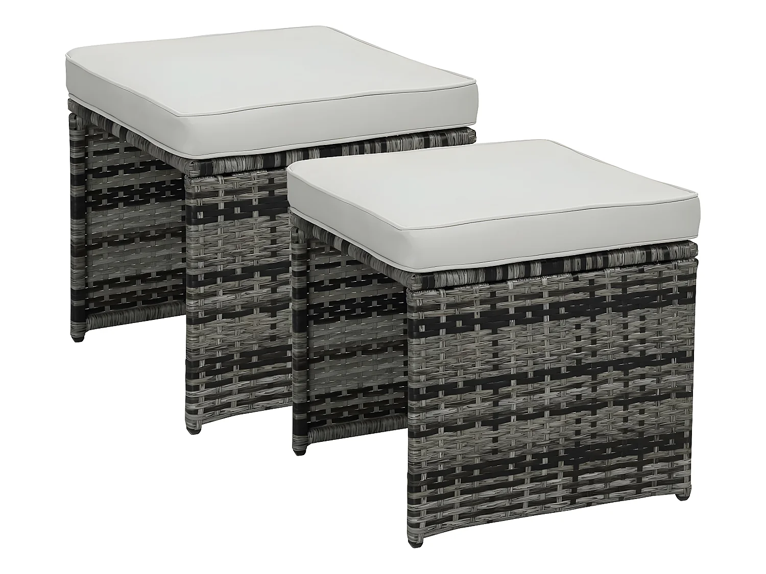 Hocker 2er-Set Chicago - "Florida" - Grau