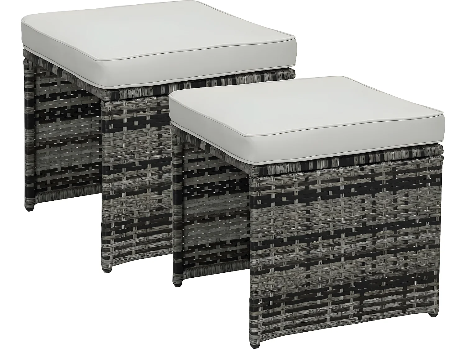 Hocker 2er-Set Chicago - "Florida" - Grau