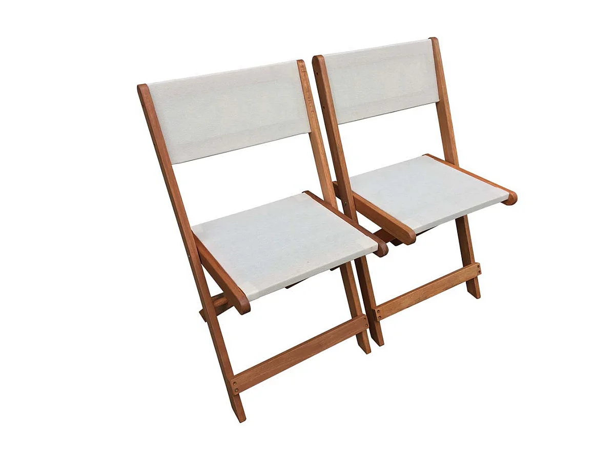 Salon de jardin repas "Séoul" - 1 Table + 6 chaises - Maple - Beige