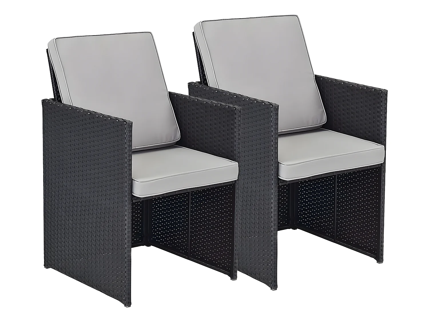 Conjunto de 2 cadeiras de jardim Chicago "Atlanta" - Preto