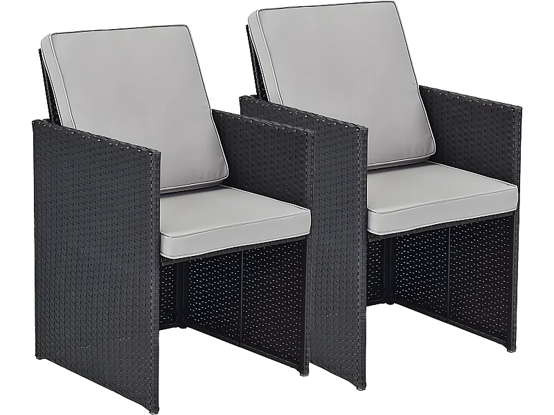 Lot de 2 fauteuils Chicago - "Atlanta" - Noir