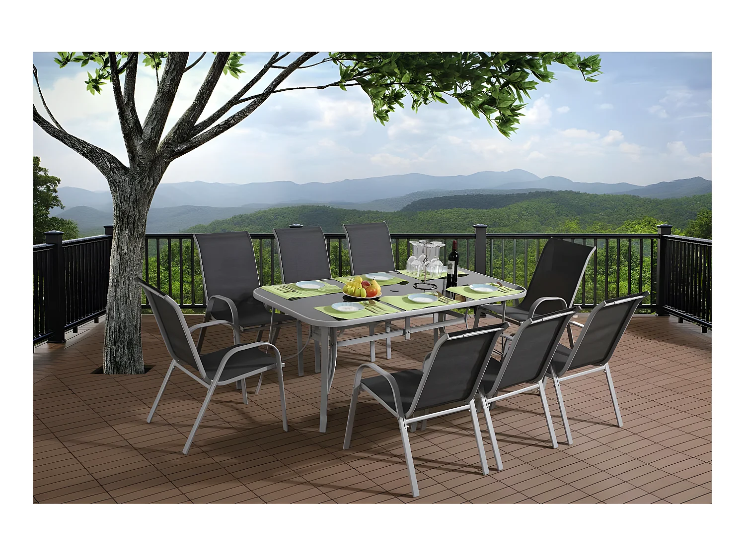 Mobili da giardino "Cordoba XL 180" - Phoenix - Grigio scuro