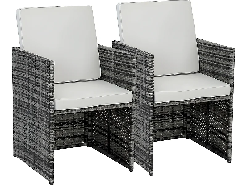 Lot de 2 fauteuils Chicago - "Florida" - Gris
