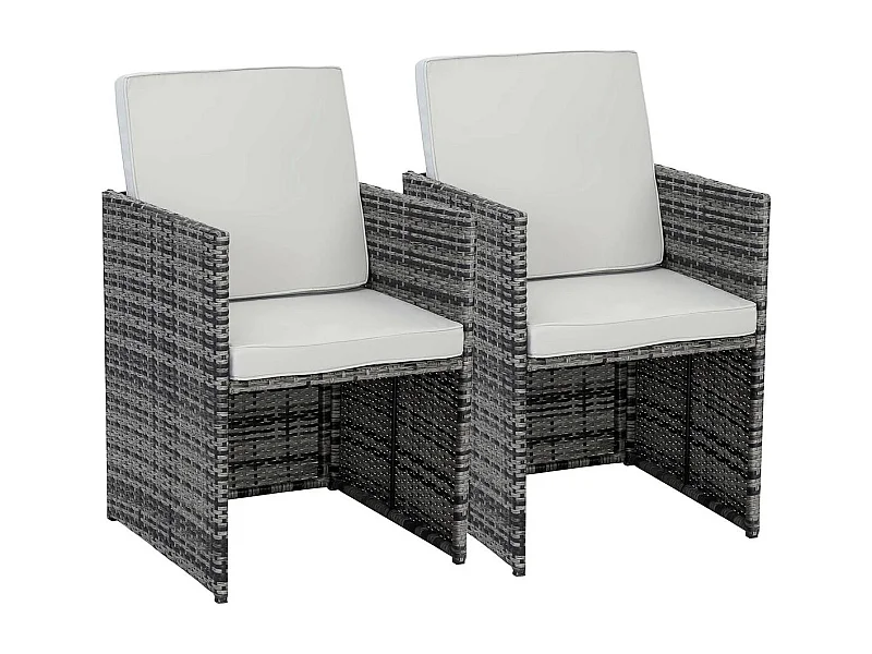 Lot de 2 fauteuils Chicago - "Florida" - Gris