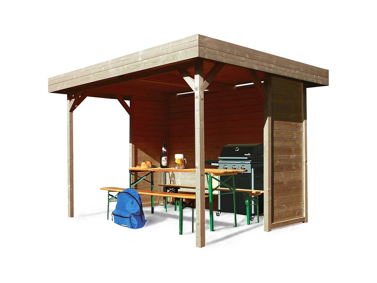 Kiosque en bois "Regensburg" - 6 m² - 3.44 x 2.59 x 2.23 m - 19 mm