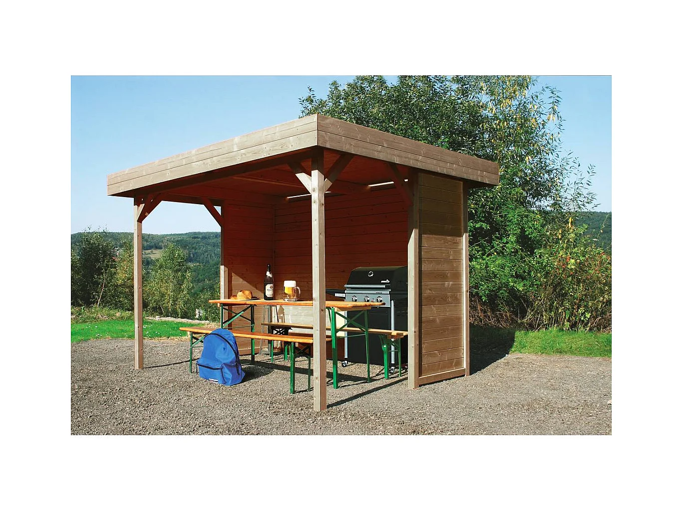Kiosque en bois "Regensburg" - 6 m² - 3.44 x 2.59 x 2.23 m - 19 mm