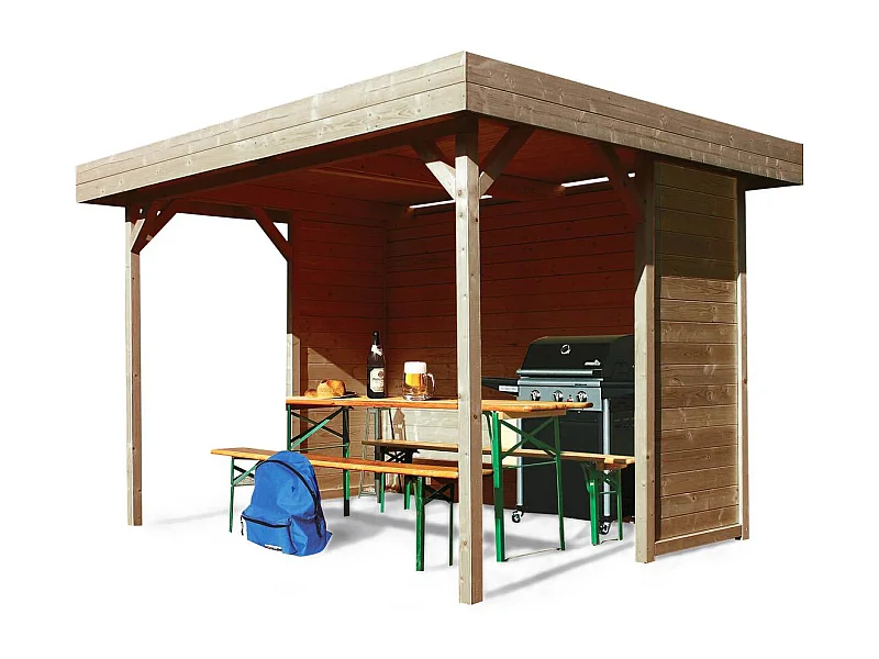 Kiosque en bois "Regensburg" - 6 m² - 3.44 x 2.59 x 2.23 m - 19 mm