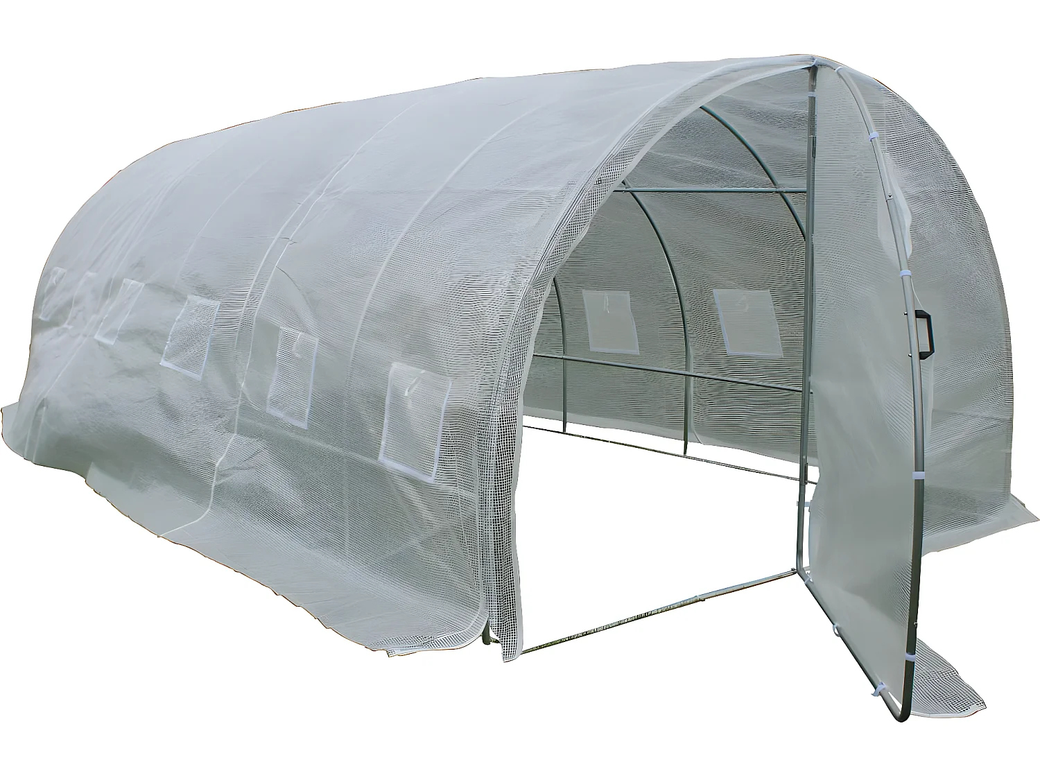 Tunnelgewächshaus mit Schwingtür "mimosa"- 180 g/m² - 18 m² - 6 x 3 x 2 m