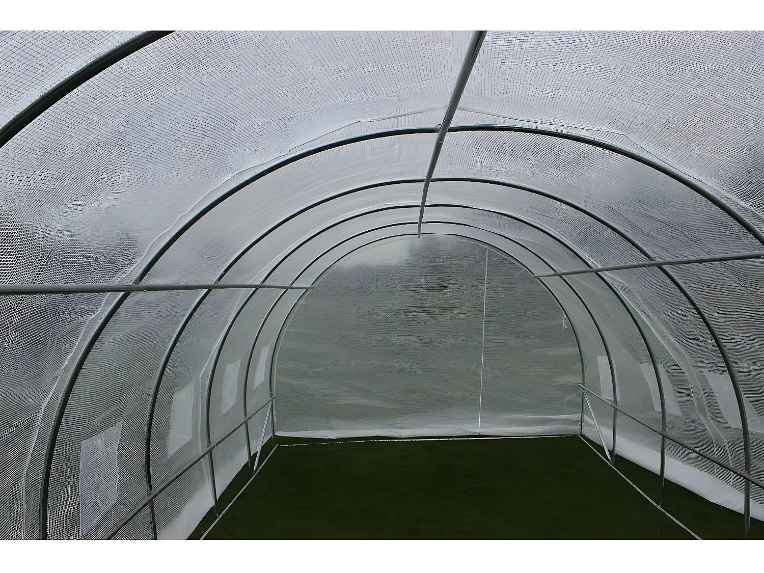 Tunnelgewächshaus mit Schwingtür "mimosa"- 180 g/m² - 18 m² - 6 x 3 x 2 m