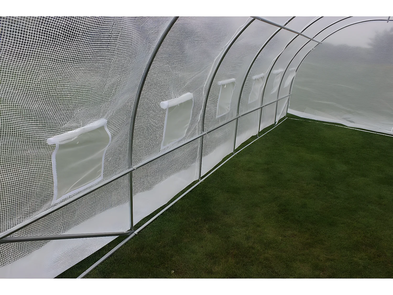 Tunnelgewächshaus mit Schwingtür "mimosa"- 180 g/m² - 18 m² - 6 x 3 x 2 m