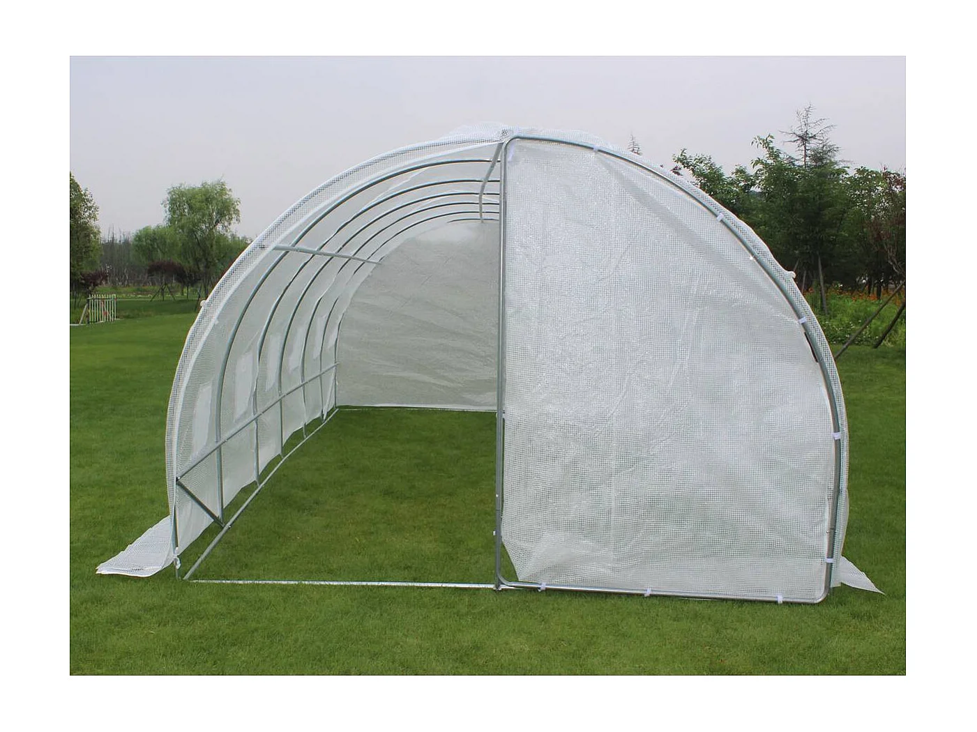 Serre tunnel de jardin avec porte "Mimosa" - 180 g/m² - 18 m² - 6 x 3 x 2 m