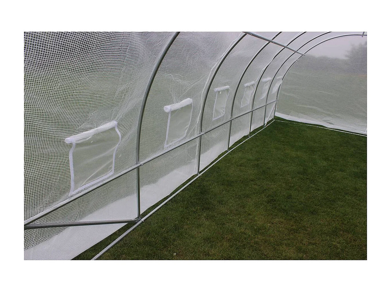 Serre tunnel de jardin avec porte "Mimosa" - 180 g/m² - 18 m² - 6 x 3 x 2 m