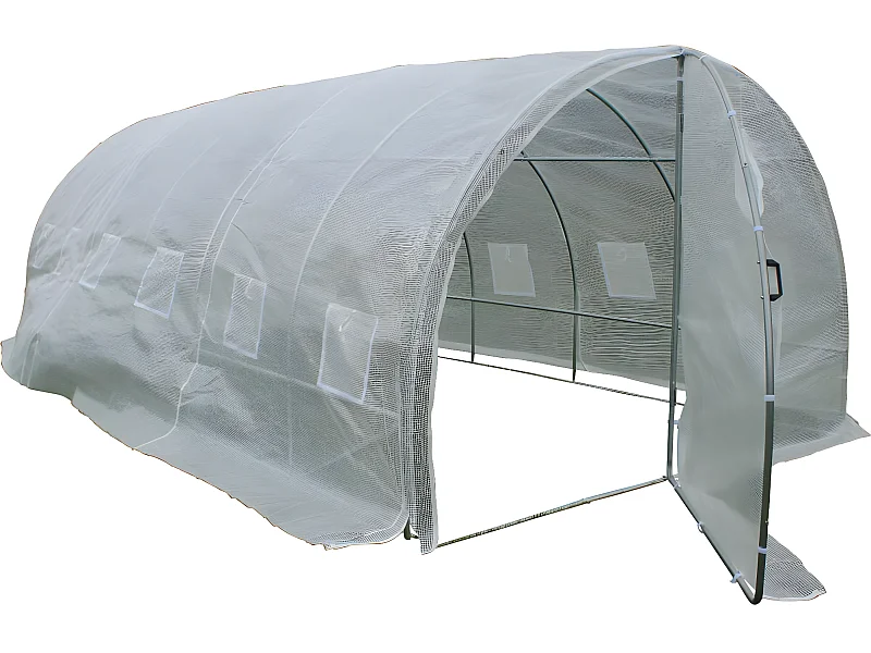Tunnelgewächshaus mit Schwingtür "mimosa"- 180 g/m² - 18 m² - 6 x 3 x 2 m