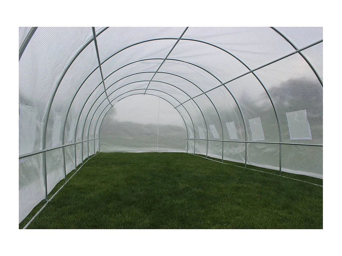 Tunnelgewächshaus für den Garten mit 1 Tür Schwingtür "Mimosa" -  180 g/m² - 24 m² - 8 x 3 x 2 m