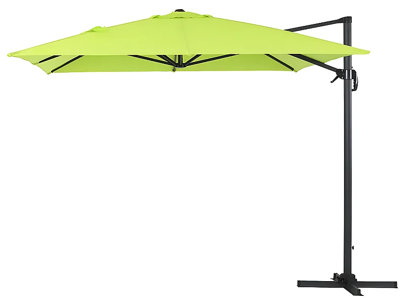 Aluminium zweefparasol "Sun 4" rechthoekig 3x4m groen voor tuin en terras