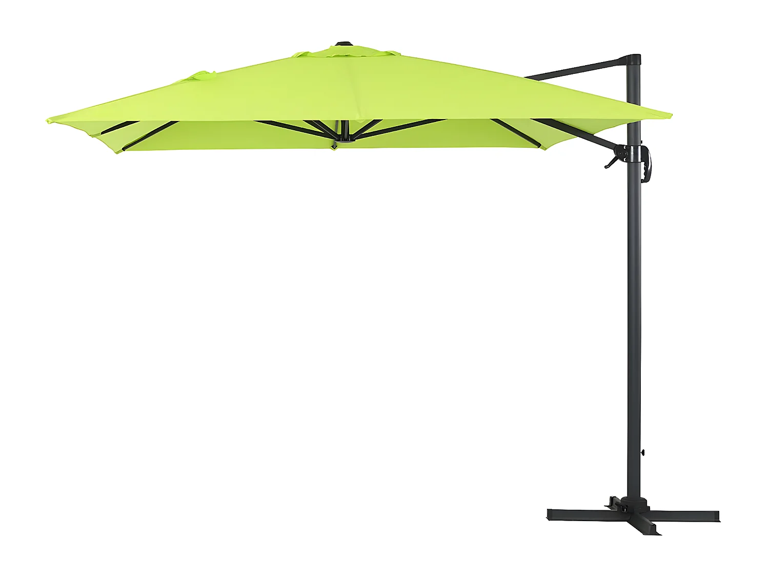 Guarda-sol deslocado de alumínio "Sun 4" retangular 3x4m verde para jardim e terraço