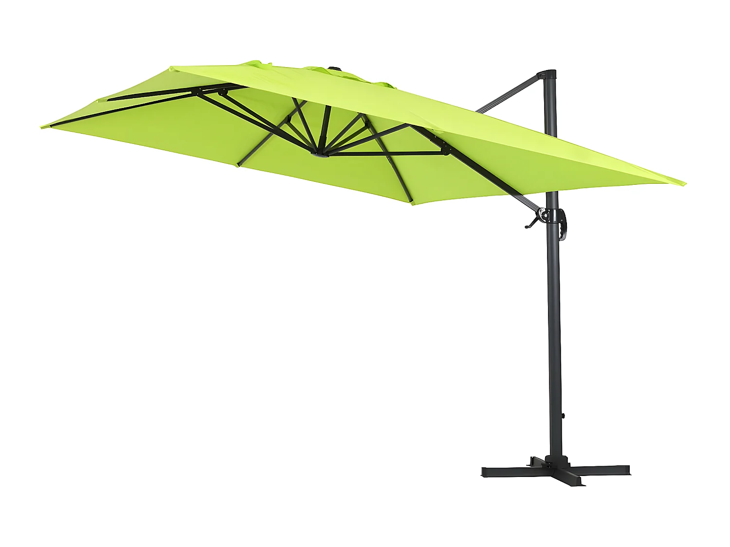 Parasol jardin déporté alu "Sun 4" 3 x 4 m - Vert
