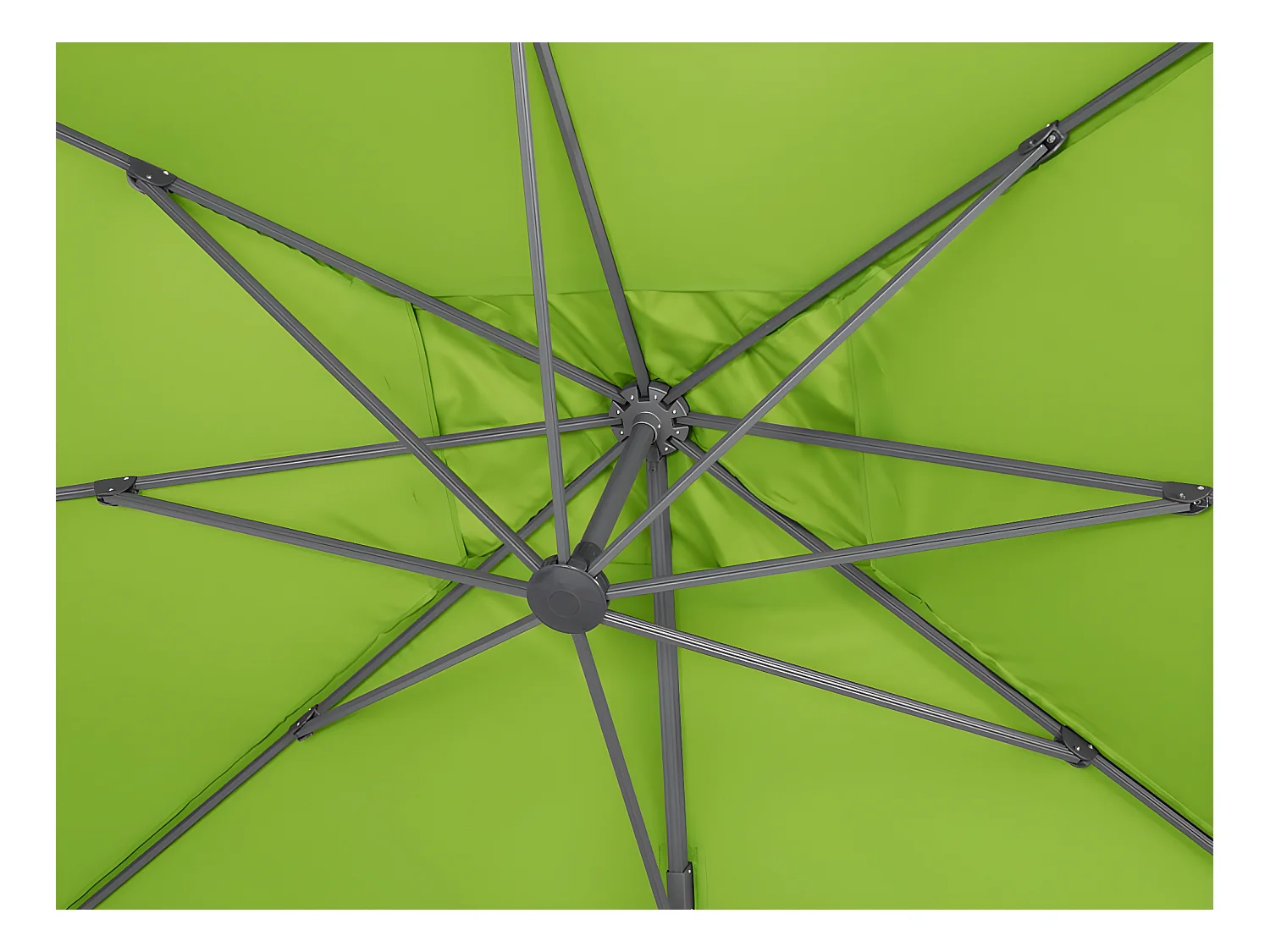 Parasol jardin déporté alu "Sun 4" 3 x 4 m - Vert