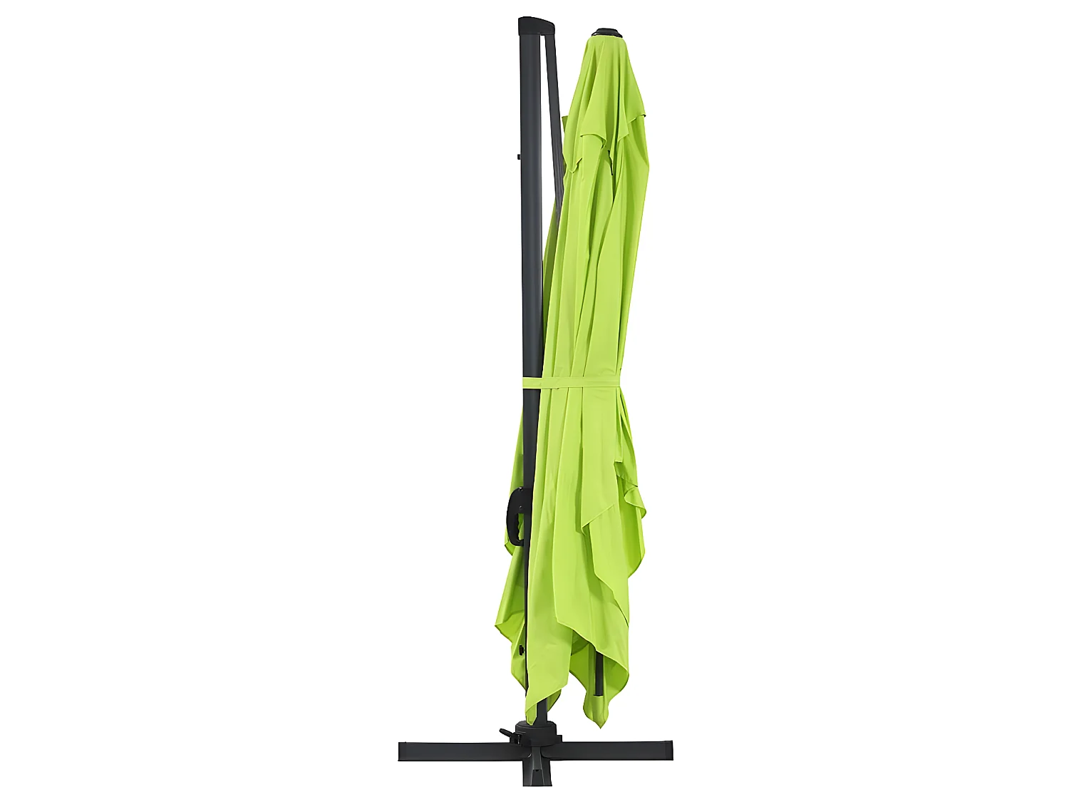 Guarda-sol deslocado de alumínio "Sun 4" retangular 3x4m verde para jardim e terraço