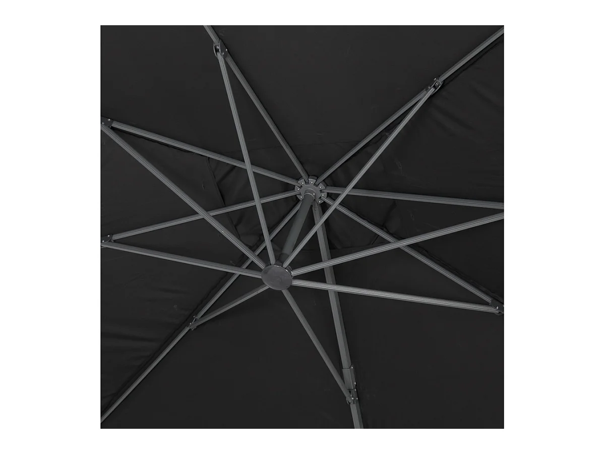 Ampelschirm aus Alu "Sun 4" - Rechteckig - 3 x 4 m - Schwarz - Platten zur Beschwerung inbegriffen