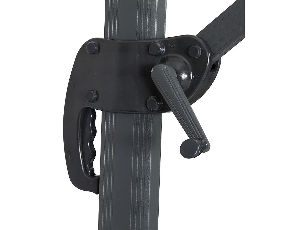 Guarda-sol deslocado Sun 4 em alumínio com placas de lastro - 3 x 4 m - Preto