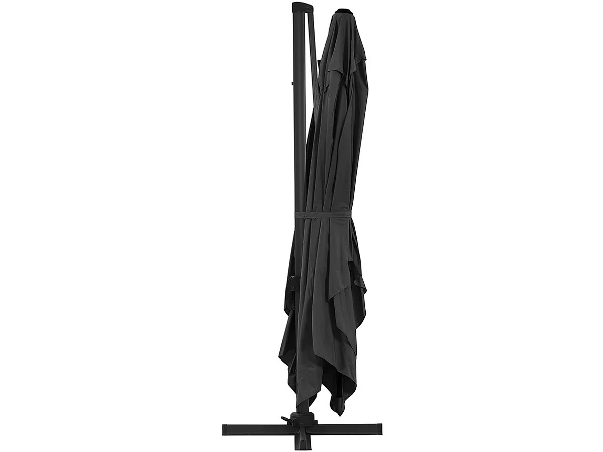 Guarda-sol deslocado Sun 4 em alumínio com placas de lastro - 3 x 4 m - Preto