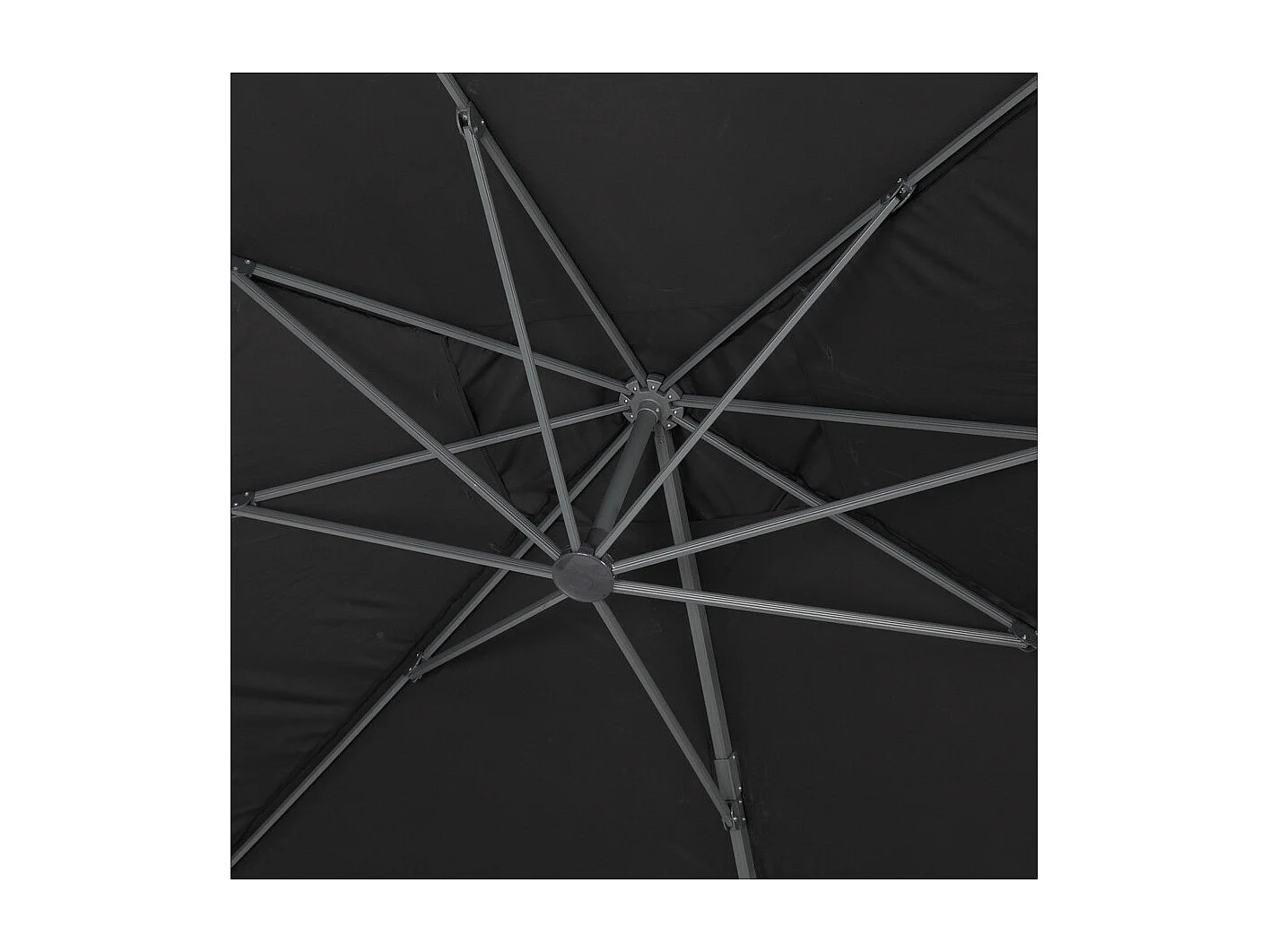 Ombrelone de Jardim Suspenso Alumínio "Sun 4"- Retangular - 3 x 4 m - Preto - Com Contrapeso