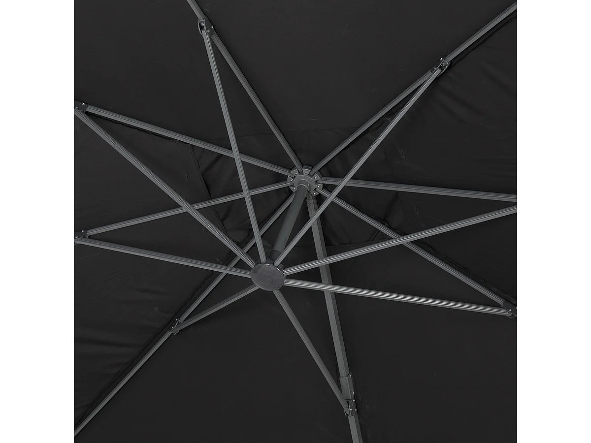 Parasol jardin déporté Alu "Sun 4 " - Rectangle - 3 x 4 m - Noir - Dalles à lester incluses