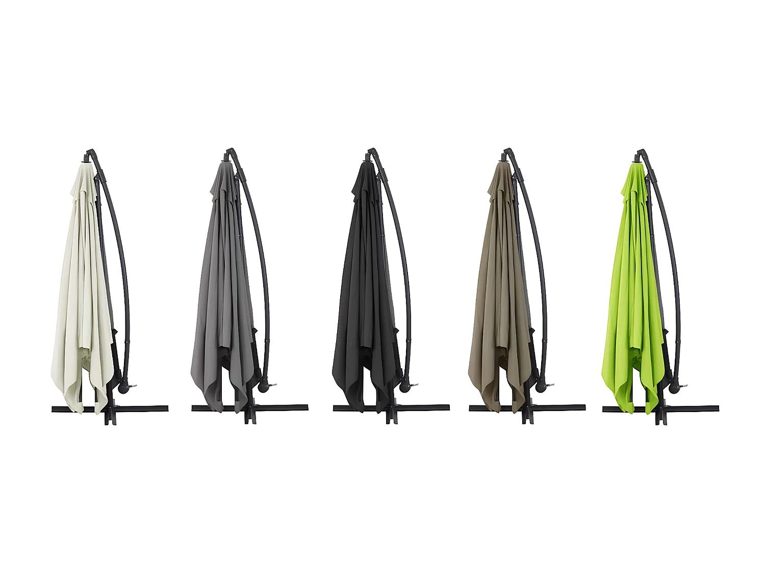 Vierkante aluminium tuinparasol "Ilios 3" - 3 x 3 m - kleur ecru